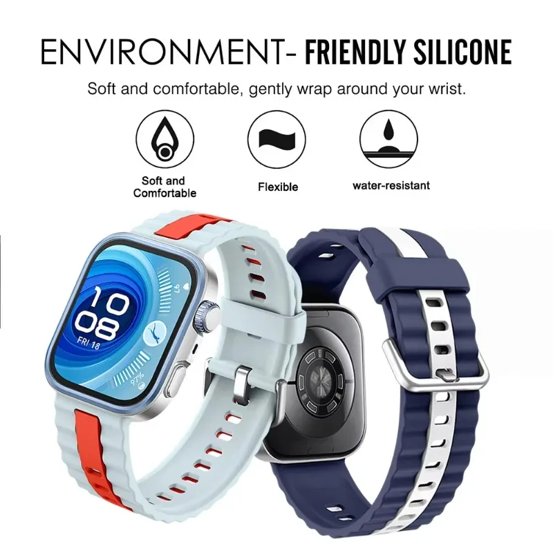 Dual-Color Breathable Silicone Sports Strap - Soft Wristband Accessory