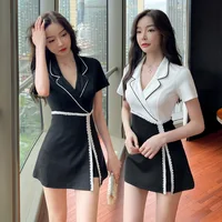 Vêtements de travail pour femmes, chemise, jupe courte imbibée, hôtel, salon de beauté, spa, massage, ongles, bain de pieds, technicien, salopette, uniforme 1