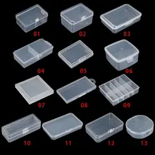  13 Styles Square Clear Plastic Storage Box For Jewelry Diamond Embroidery Craft Bead Pill Home Storage Supplies 