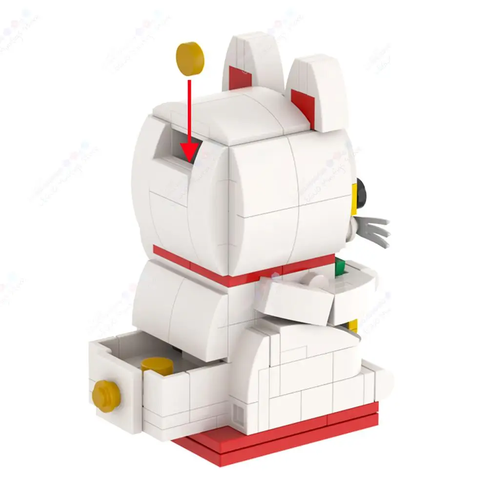 MOC1107 크리에이티브 시리즈 MOC 빌딩 블록, DIY 포춘 고양이 모델, 행운의 돈 그림 장식, 조립 벽돌, 어린이용 장난감