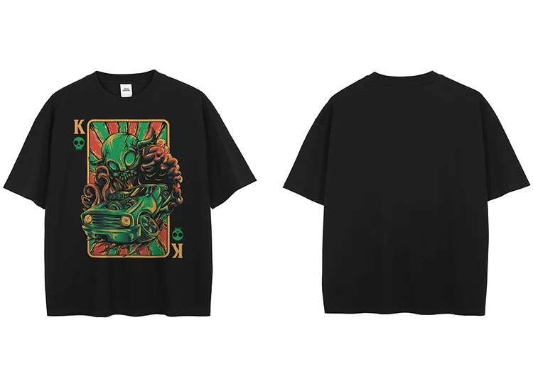 Alien Playing Card Graphic T-Shirt S401812cb47ea419195d52330a65716e89