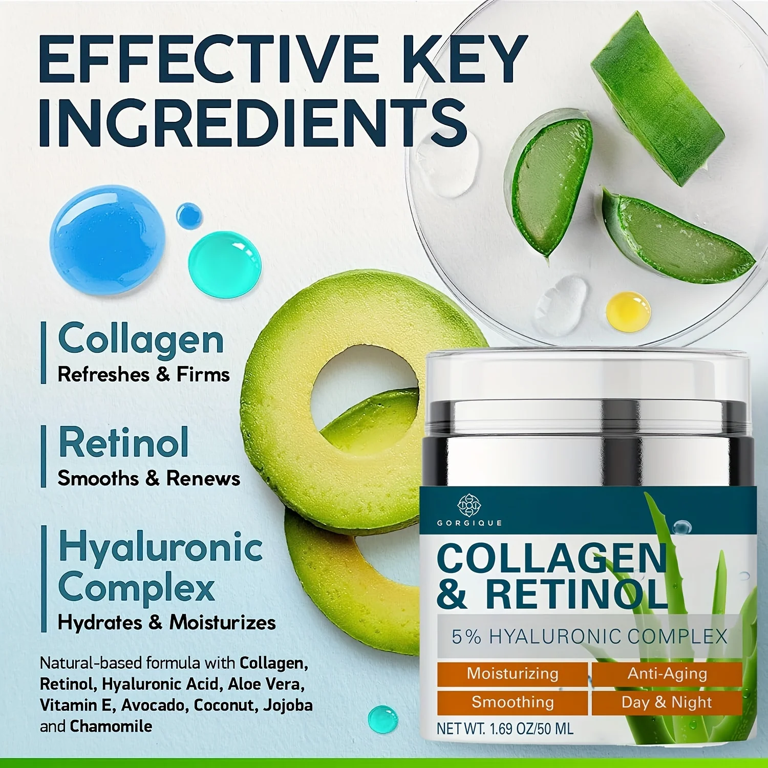 Face Moisturizer Collagen Retinol Night Day Cream Anti Aging Anti Wrinkle Lotion face cream skin cream
