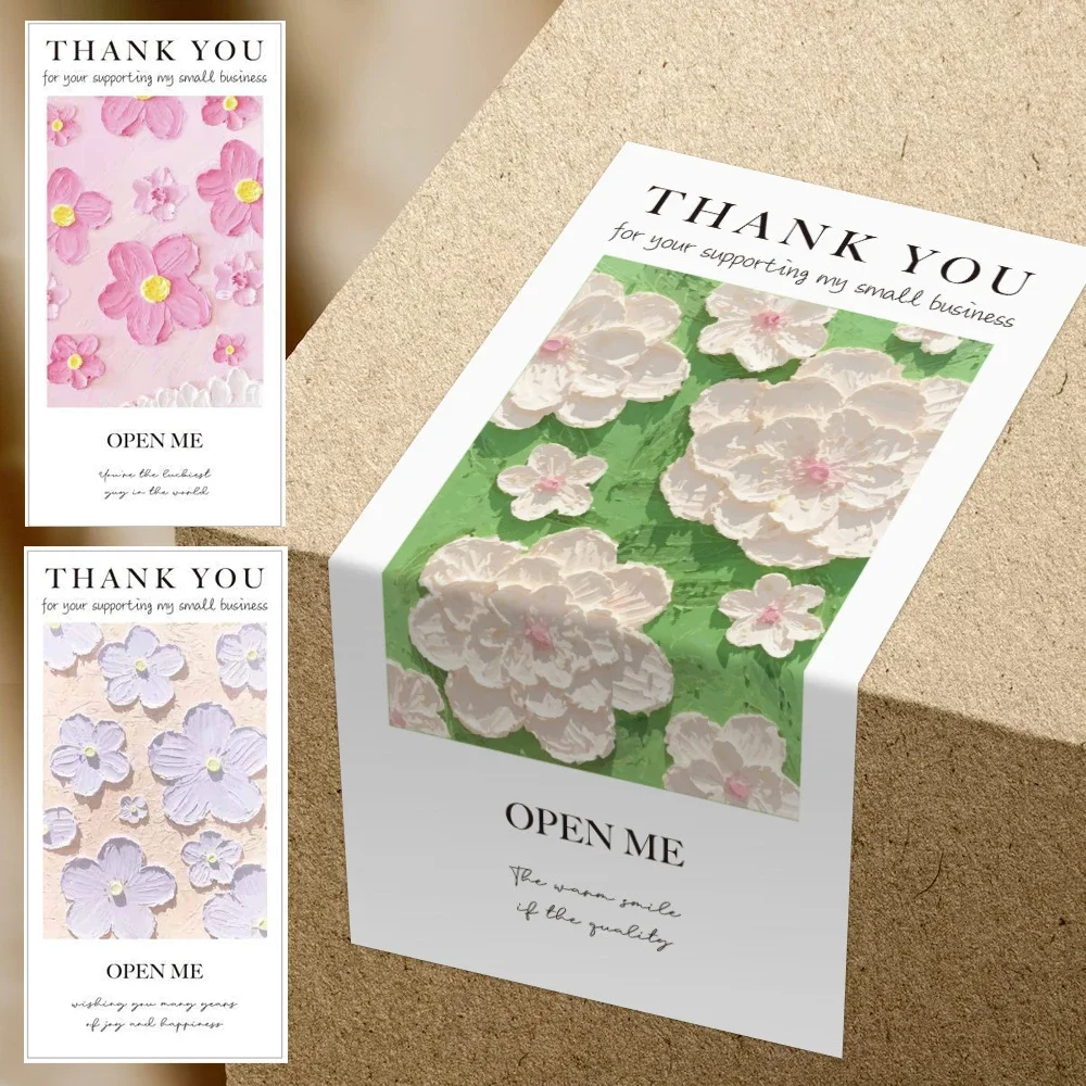 50pcs/pack Thank You for Your Supporting My Small Business Sticker Seal Label Thank You Handmade Merchandise Decoration Stickers