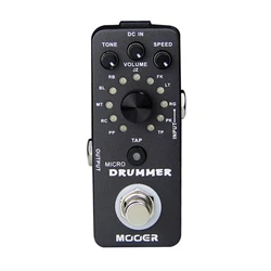 Mooer MDM1 Micro Drummer Guitar Pedal Digital Drum Machine Guitar Effect Pedal Tap Tempo Function True Bypass Full Metal Shell