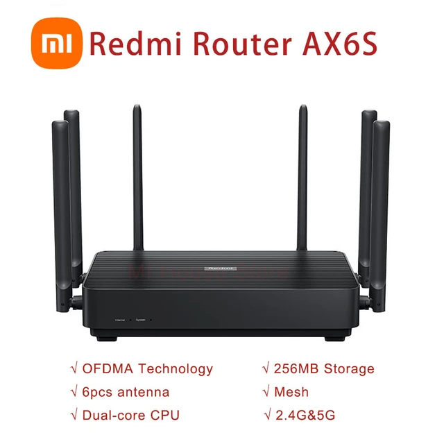Xiaomi Redmi AX6 S Wifi Router AX6S High Speed Mesh 256M Storage 2.4G  5.0GHz Dual-Band With 6 High Gain Antennas - AliExpress