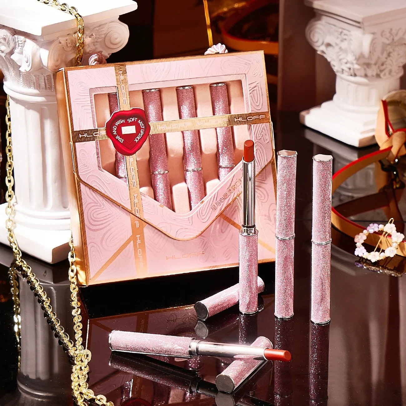 Hot Lipsticks Set Gift Box Matte Longlasting Waterproof Velvet Lip Gloss Nude Non-stick Cup Red Velvet Lip Tint Cosmetics Makeup 3
