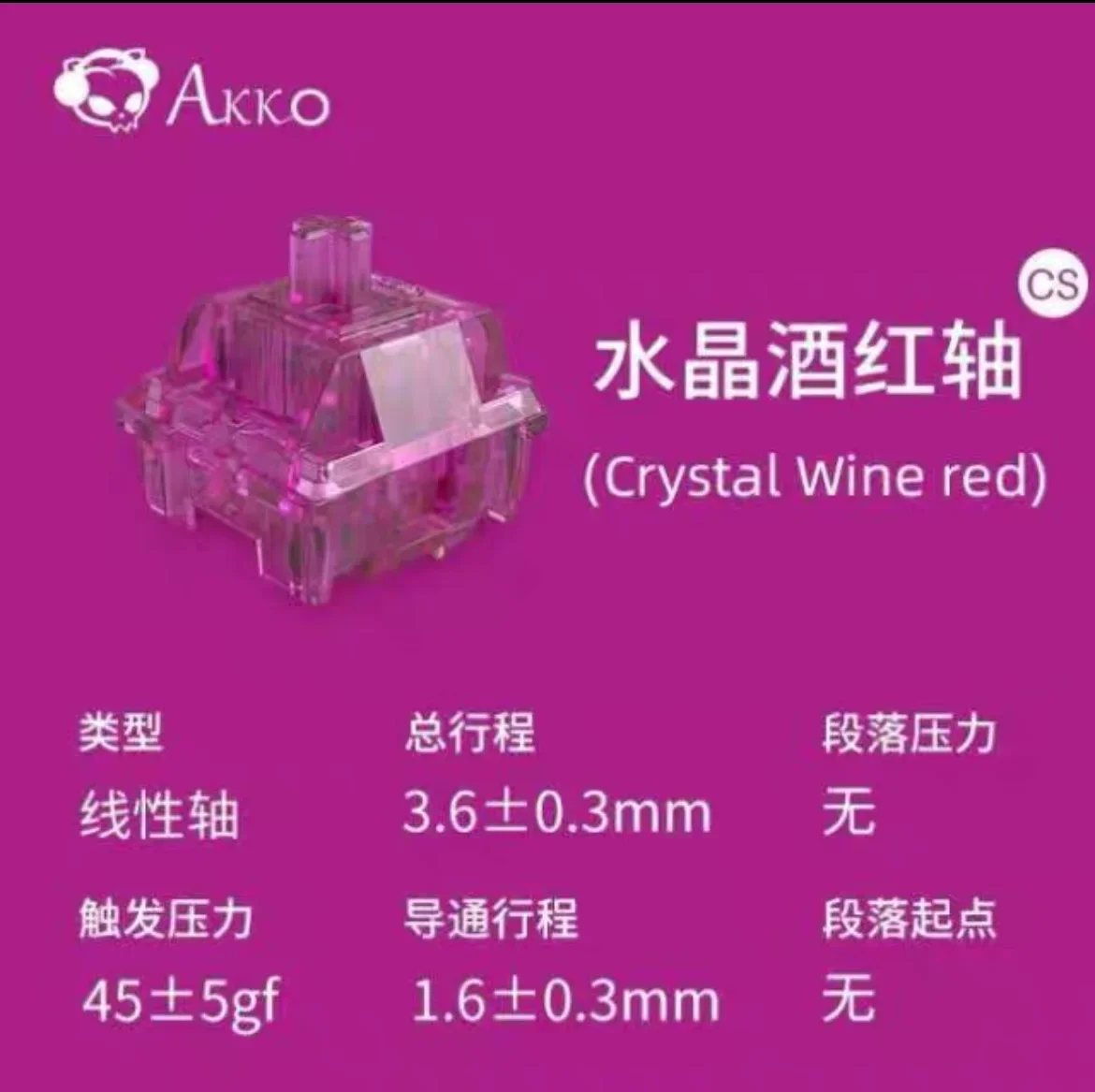 AKK0 Kristal Anahtarı V3 Yarı Saydam Fırçalama Şarap Kırmızı Gümüş Mavi V3 Doğrusal dokunsal 3 Pin 40g RGB Mekanik klavye Oyun Anahtarı