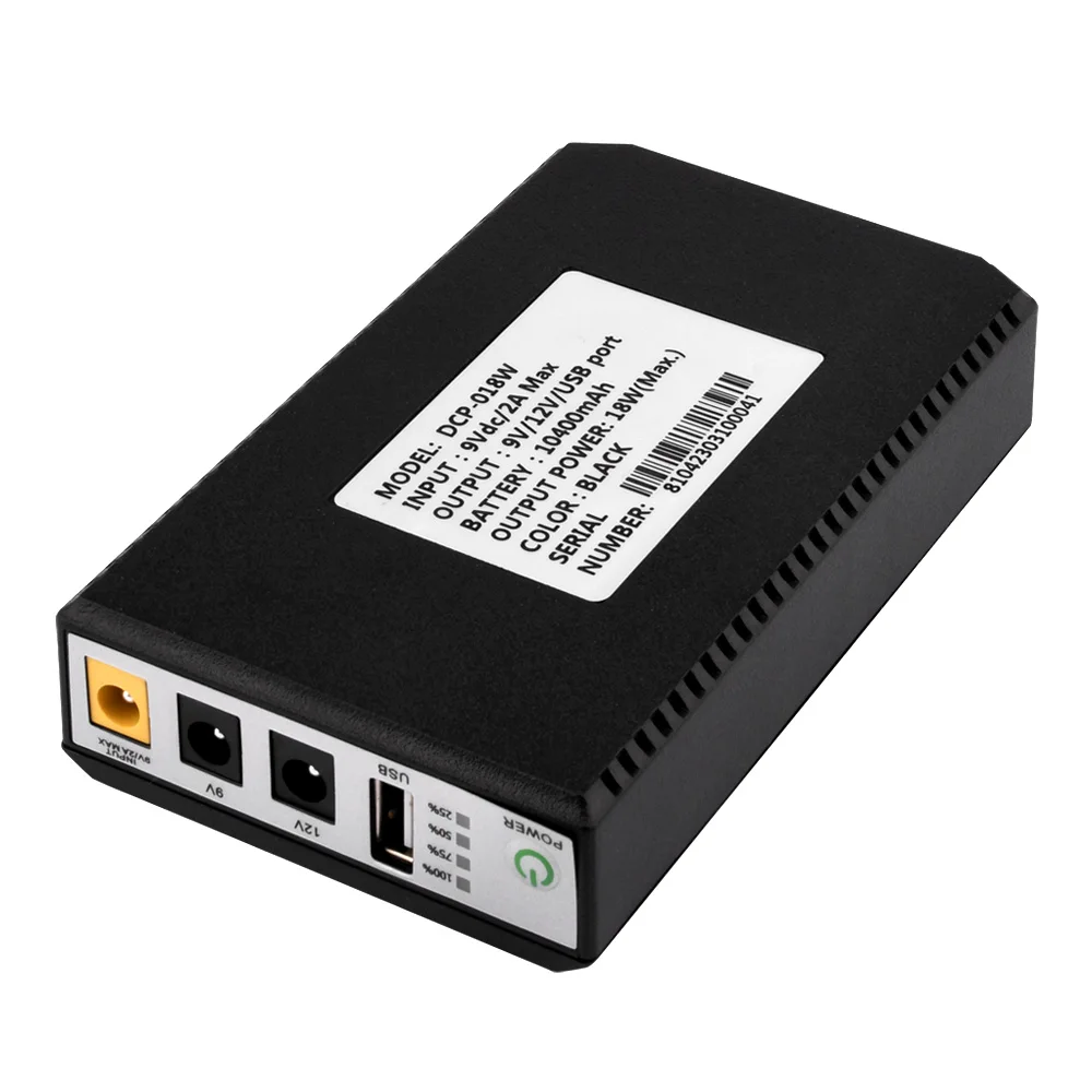 Mini UPS Uninterrupted Power Supply 10400mAh Lithium ion Backup Battery AC110V 220V to DC 12V/9V/5V Output Wireless Router