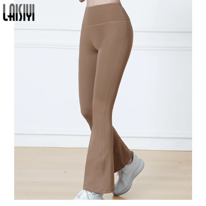 LAISIYI Women Flare Pants Gym Fashion Elastic Waist Black Flared Leggings  Purple High Waist Trousers Casual All-Match Streetwear - AliExpress