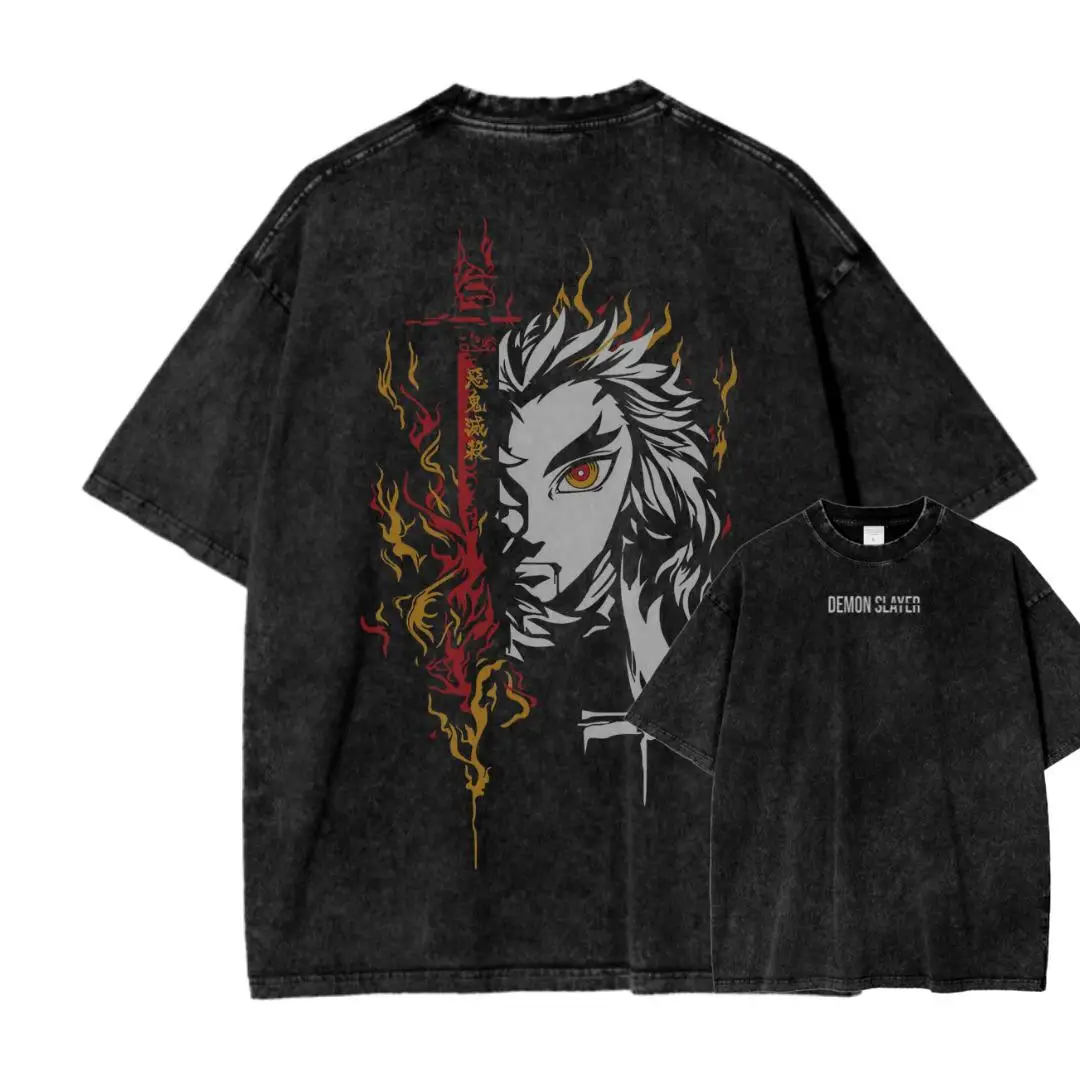 Vintage Wash Aesthetic Anime Graphic Tee, Otaku Gift Apparel