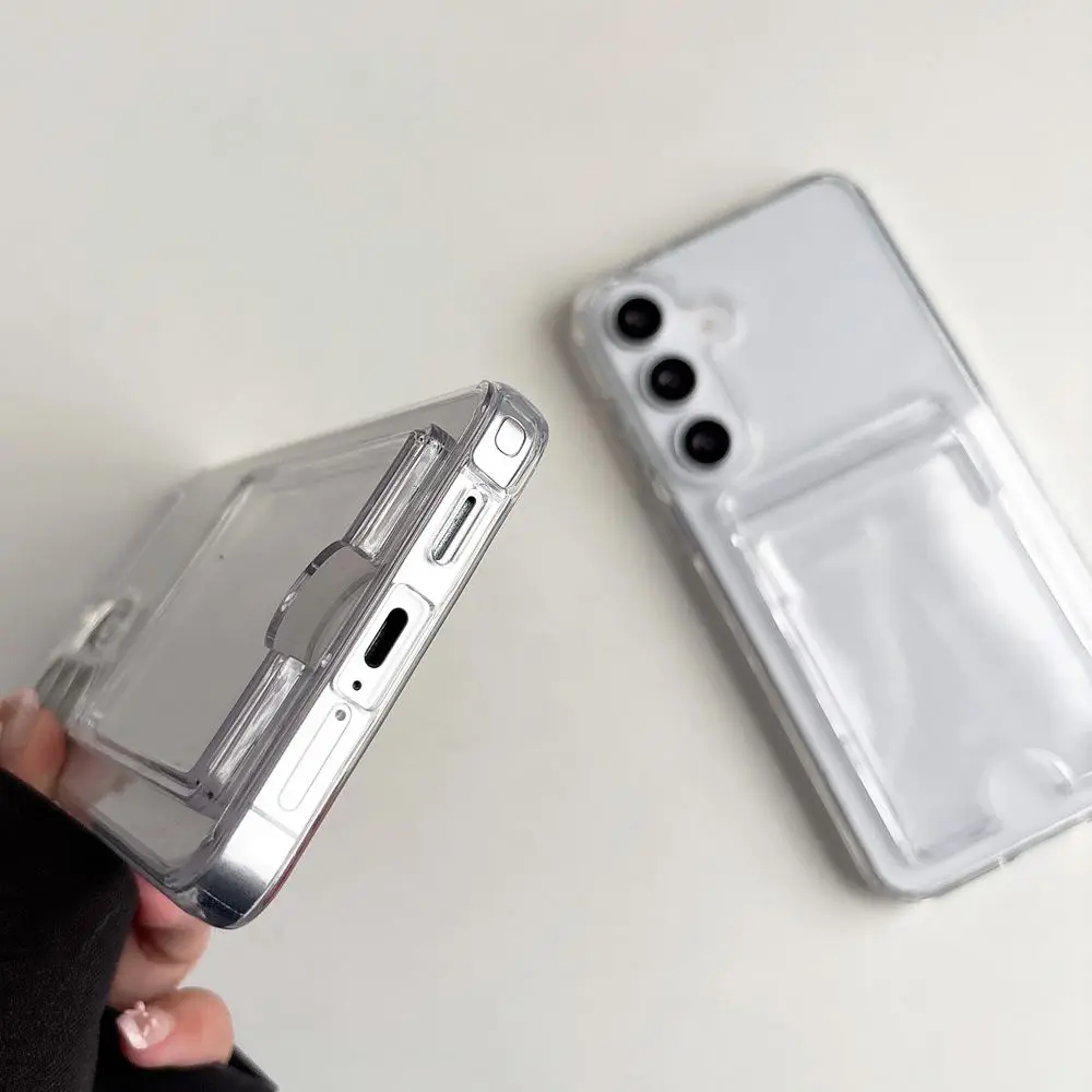 Ultra Clear Shockproof Card Slot Phone Case - Durable Acrylic Cover
