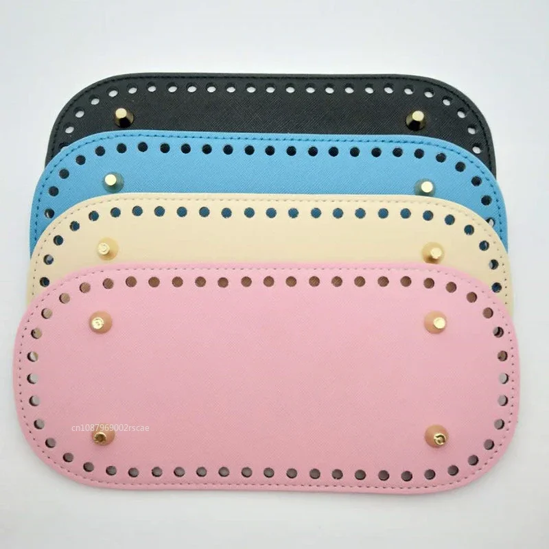22x10cm 니트 가방용 긴 바닥판 PU 가죽 가방 바닥 수제 바닥판 구멍 포함 DIY 크로셰 가방 바닥 액세서리