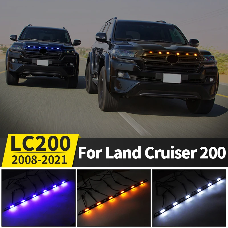 

Grille Yellow and Blue Light Width Lamp for Toyota Land Cruiser 200 LC200 2021-2008 2020 Exterior Decoration Led Front Fog Light