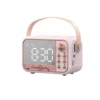 Bluetooth Alarm Clock Speaker S11 New Handheld Retro Style Desktop Alarm Clock European Speaker Pink 5