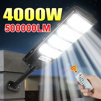 500000LM 4000 W/3000 W/2000 W ไฟ LED พลังงานแสงอาทิตย์กลางแจ้งที่มีประสิทธิภาพกลางแจ้ง Motion Sensor โคมไฟพลังงานแสงอาทิตย์ Garden Street Wall โคมไฟ 1