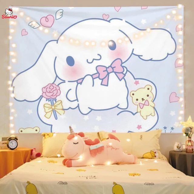 Kawaii Sanrio Hello Kitty Cinnamoroll My Melody Birthday Background Ins  Style Wall Covering Party Decorate Child Girl Gift - AliExpress