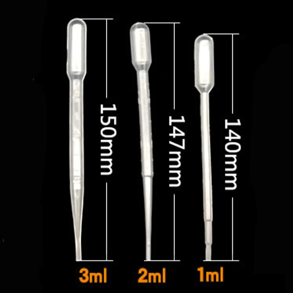 50pcs 1/2/3ML Disposable Plastic Laboratory Pipette Pasteur Pipettes Dropper Experiment Supplies Essential Oils Pipettes Makeup plastic pipette