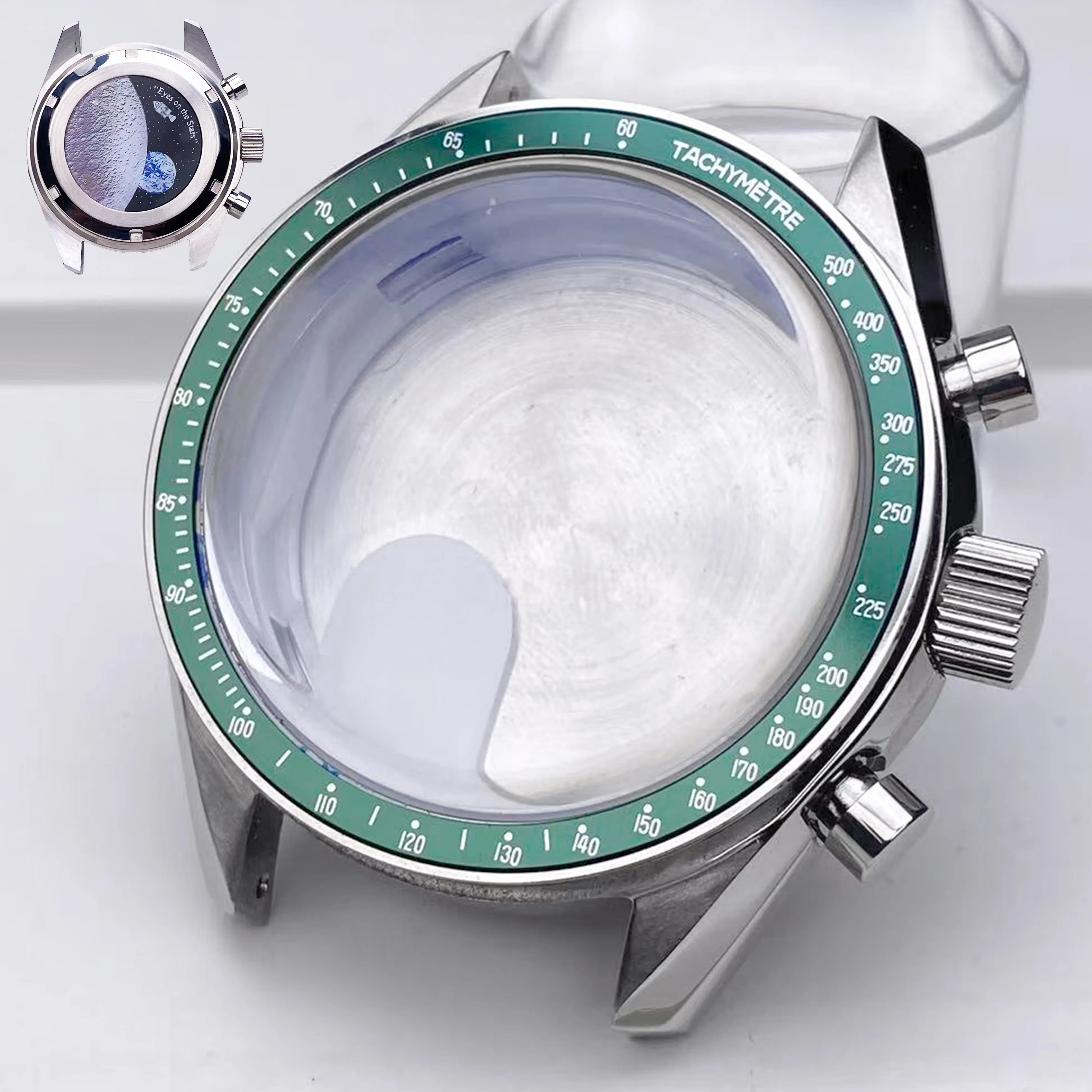 VK63 High Quality 39.7mm Case Moonswatch Metal Case Chronograph Case Fit VK63 Movement Accessories VK63 Watch Box