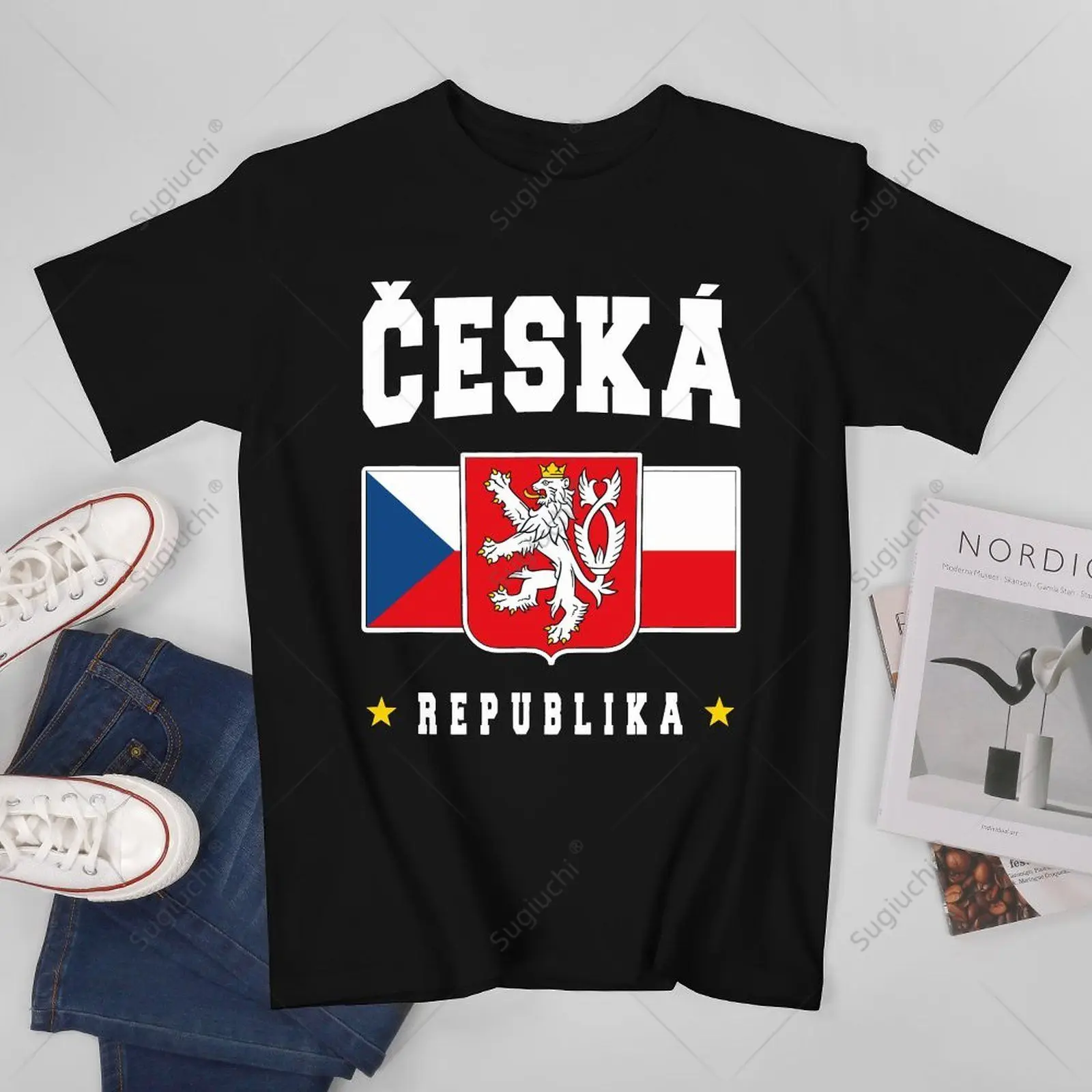 

Unisex Men Ceska Czech Republic Flag REPUBLIKA Tshirt Tees T Shirts Women Boys 100% Cotton T-Shirt