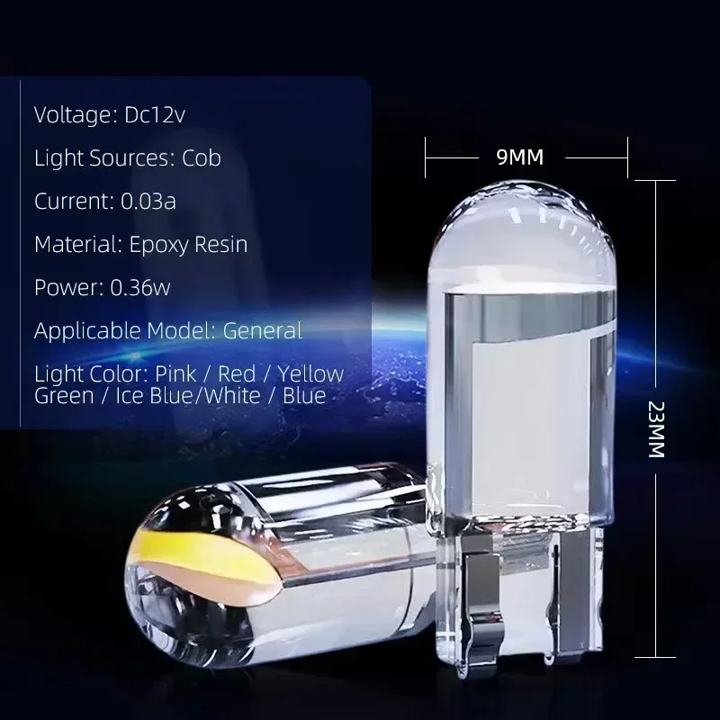 LED Car Interior Map Dome Lights T10 W5W 12V 6000K White Amber Red