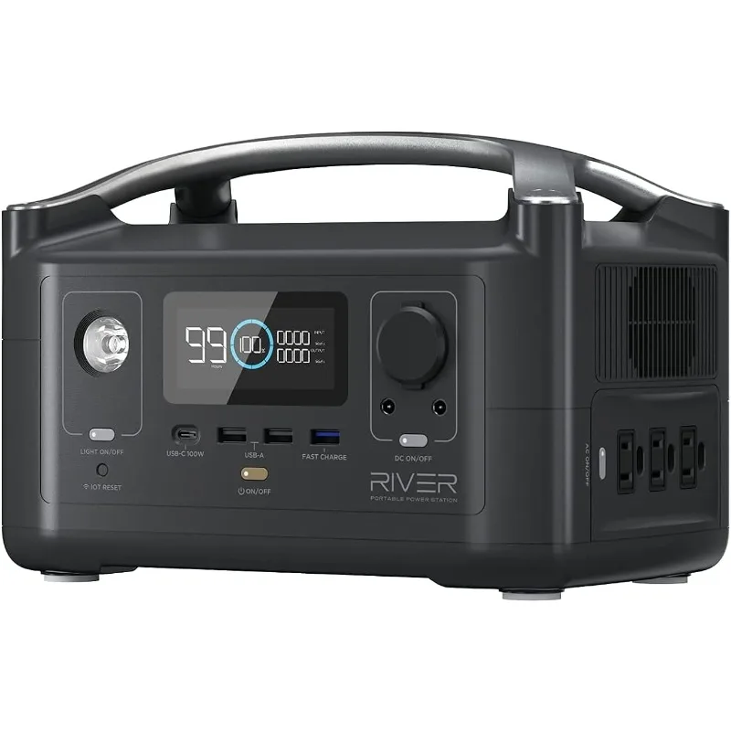 

EF ECOFLOW 288Wh Portable Power Station,3 x 600W(Peak 1200W) AC Outlets & LED Flashlight, Fast Charging Silent Solar Generator