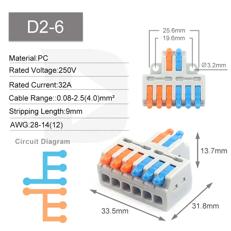 5PCS Fast Wire Connector Push-in Electrical Terminal Block Universal Splicing Wiring Cable Connectors For Cable Connection SPL ﻿ - Image 16