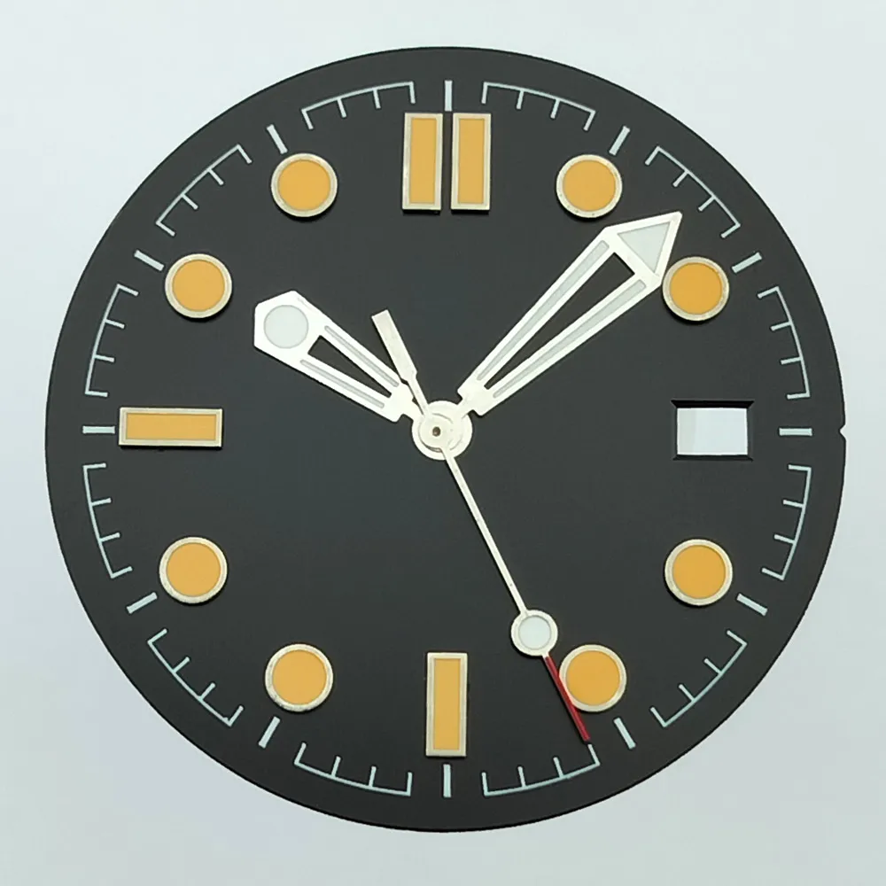 Men's 42mm Mechanical Watch Case with Luminous Dial and Assembled Parts