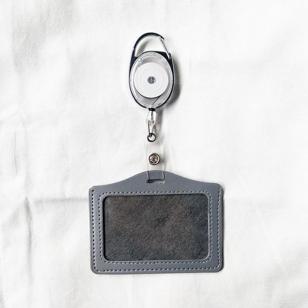 

1pc Retractable Pull Badge Reel ABS Plastic Character Scalable Student Nurse Exhibition PU Business Card Badge Holder