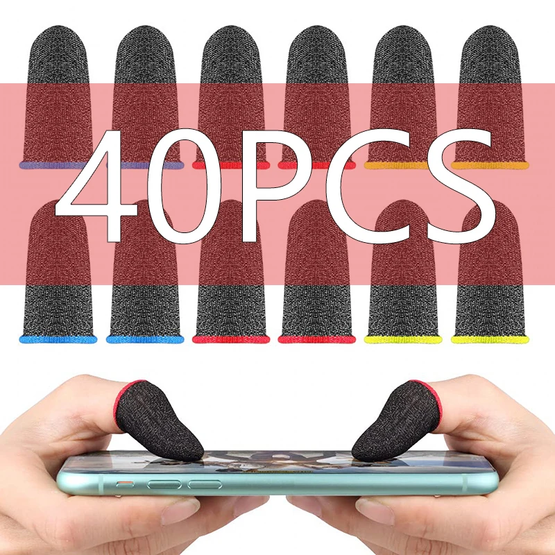 20/40PCS Game Finger Cover Fingertips Sweat-Proof Breathable Game Finger Sleeve Finger Cots Cover Mobile Touch Glove for PUBG Phone Tablet Games