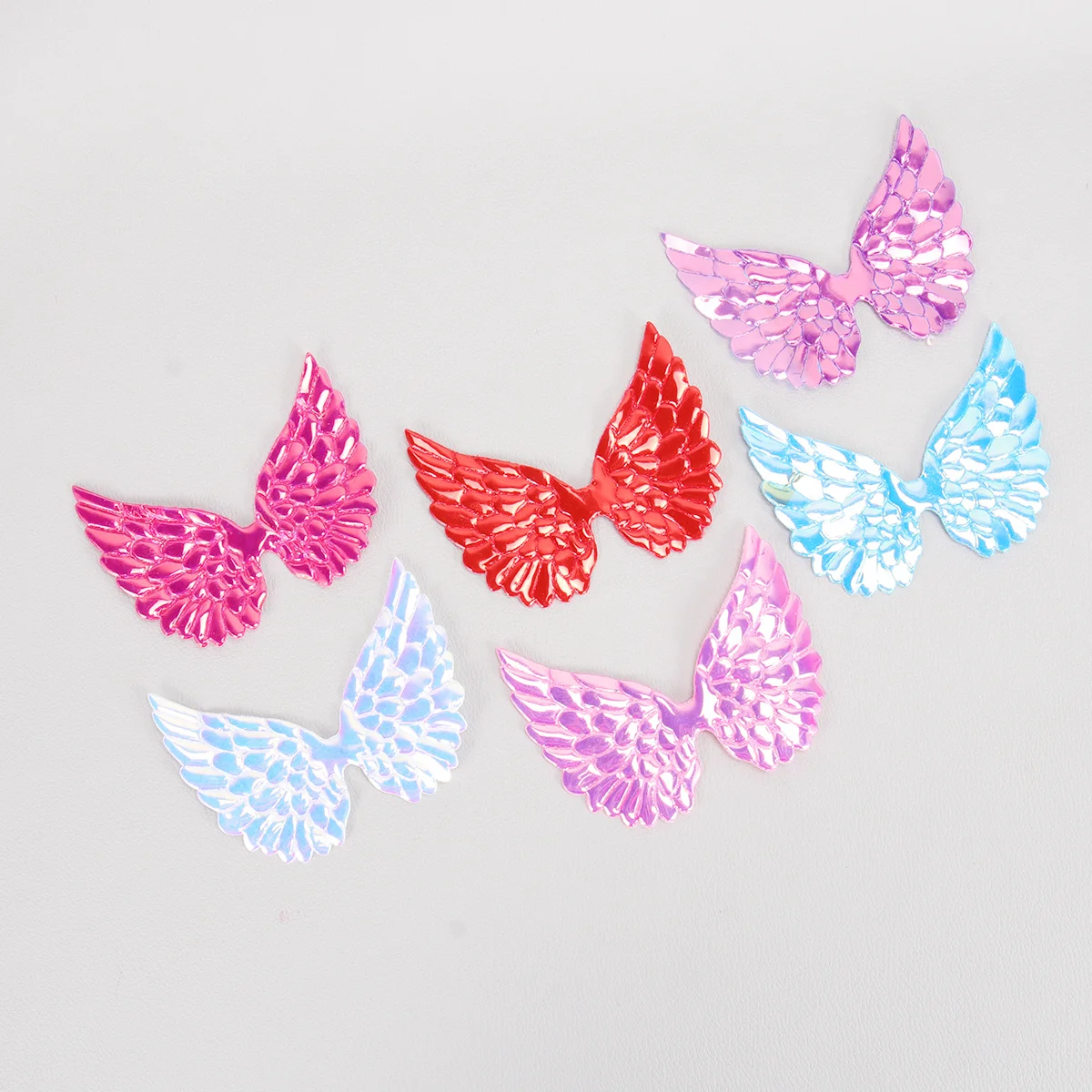 30Pcs PU 천사 날개 어린이를위한 DIY 재료 헤어 액세서리 공예 장식 경량 편안한 여러 가지 빛깔의