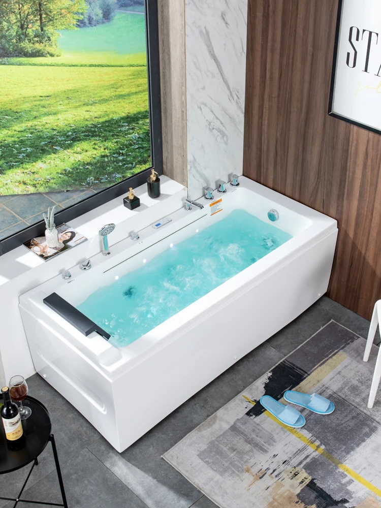 Bathtub big waterfall Surf massage Smart constant temperature heating small adult home bathtub Jacuzzi 4