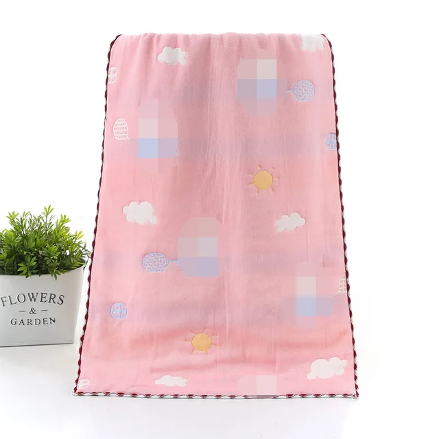 Divat Pamut Hat Rétegű Géz Törülköző 35*75 Felnőtt Arcmosás Háztartás Jacquard Csipke Rajzfilm - Image 6