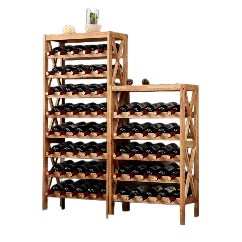 Oak Wood Wine Rack Holders Storage Oak Wood Display Shelf