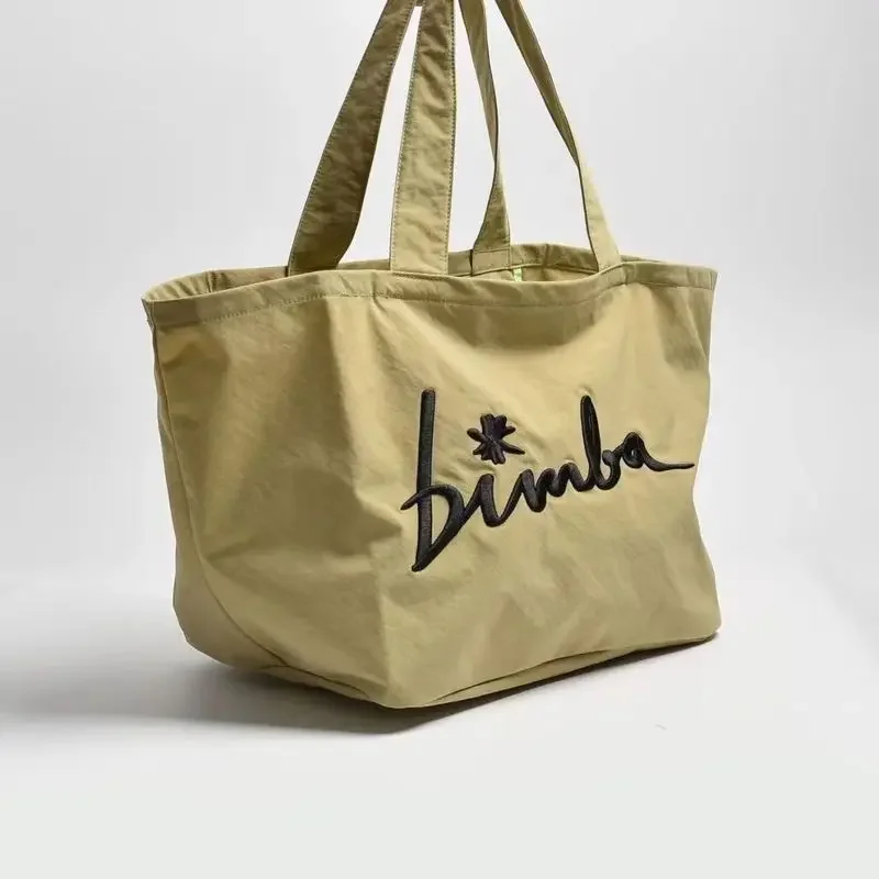 2025 Waterproof Nylon Fabric Lightweight Embroidery Lady Single Shoulder Bag Large Capacity Shopping Tote Organizer Shoulder Bag 2