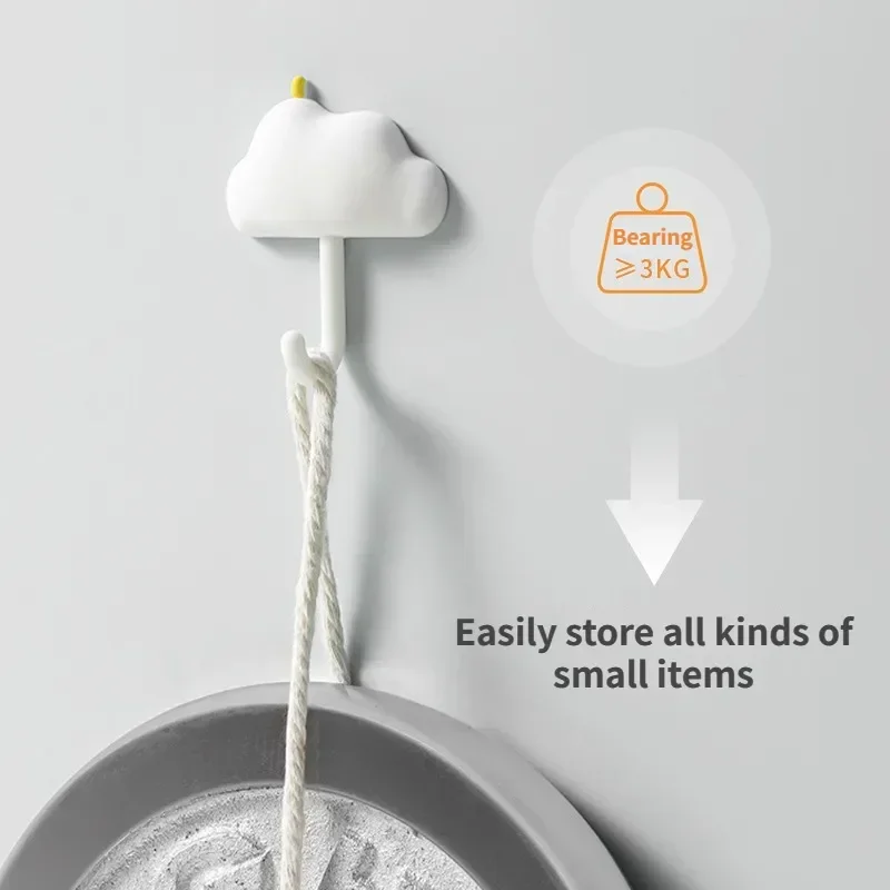 3PCS Living Room Cloud Moon Wall Hook Hanger Key Holder Bag Hat Coat Hanger Hook Kitchen Bathroom Organizer Wall Decoration 3