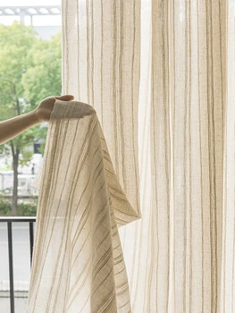 Linen Blackout Mori Style Sheer Curtain 1