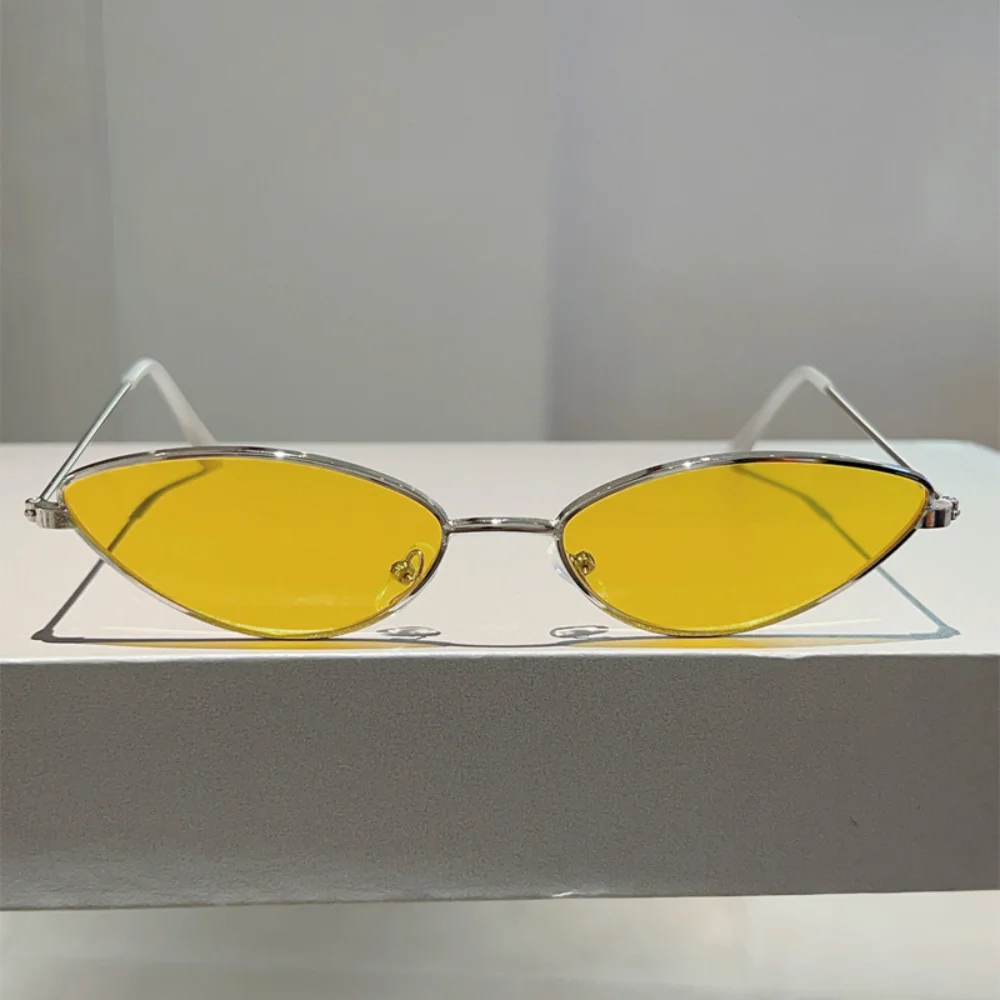 KLASSNUM Mode Kleine Cat Eye Sonnenbrille für Männer Frauen Retro Fahren Sonnenbrille Luxus Marke Metall Rahmen UV400 Shades Brillen – Detail 7