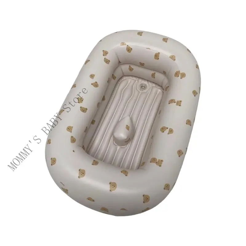 H3CD אמבטיה מתנפחת ניידת לתינוקות בגילאי 1 עד 3 שנים עיצוב אינפלציה מהירה תבנית מצוירת חמודה לשימוש חיצוני פנימי