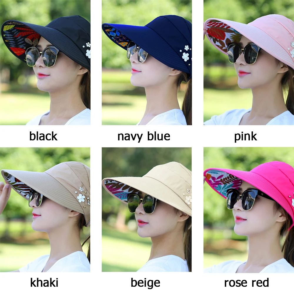 Vacation Anti-UV Wide Brim Summer Casual Hats Sun Hat Beach Cap Visor Caps