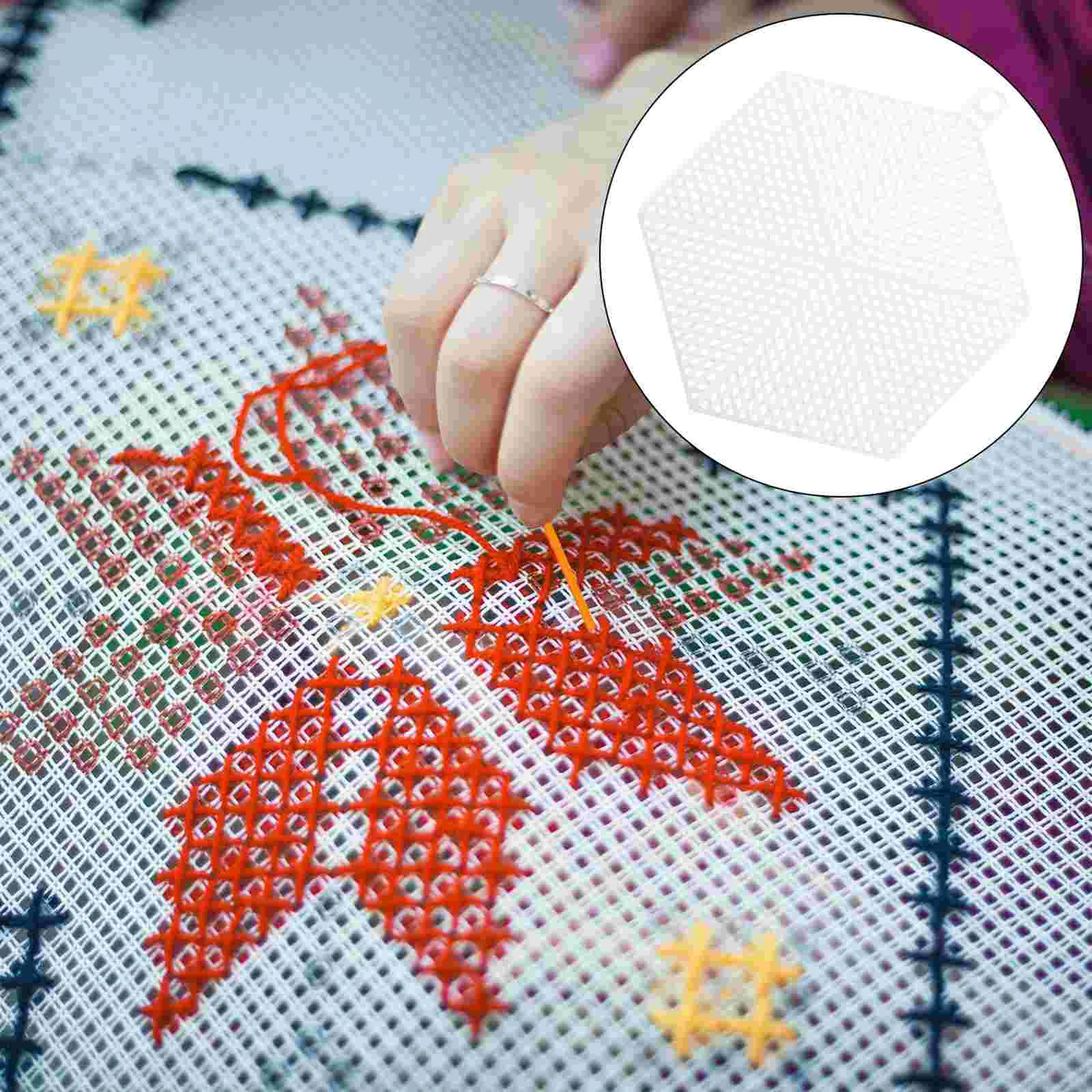 Area Rugs Mesh Plastic Canvas Diy Clear Hexagon Shape Sheets Blank Embroidery White Cross Stitch Knit Crochet