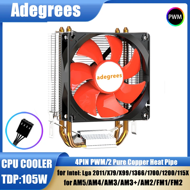 X99 CPU Air Cooler Quiet Processor 90MM Cooling Fan For Intel LGA