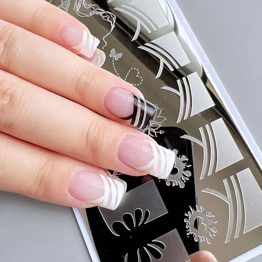 XMQ 네일 스탬프 스틸 네일 아트 스탬핑 플레이트, 하트 템플릿, 이미지 플레이트, 그래피티, Nais 인쇄 도구네일 몰드, 6*12cm