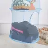 Portable Home Organizer Bag 4 Girds Clothes Storage Basket Folding Basket Teddy Hammock Net Storage Hanging Bag 4