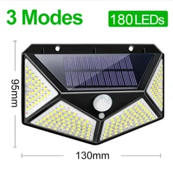 Eco - Friendly Solar Motion Sensor LED Wall Light - Waterproof Outdoor Security and Decorative Lamp (180LED)
