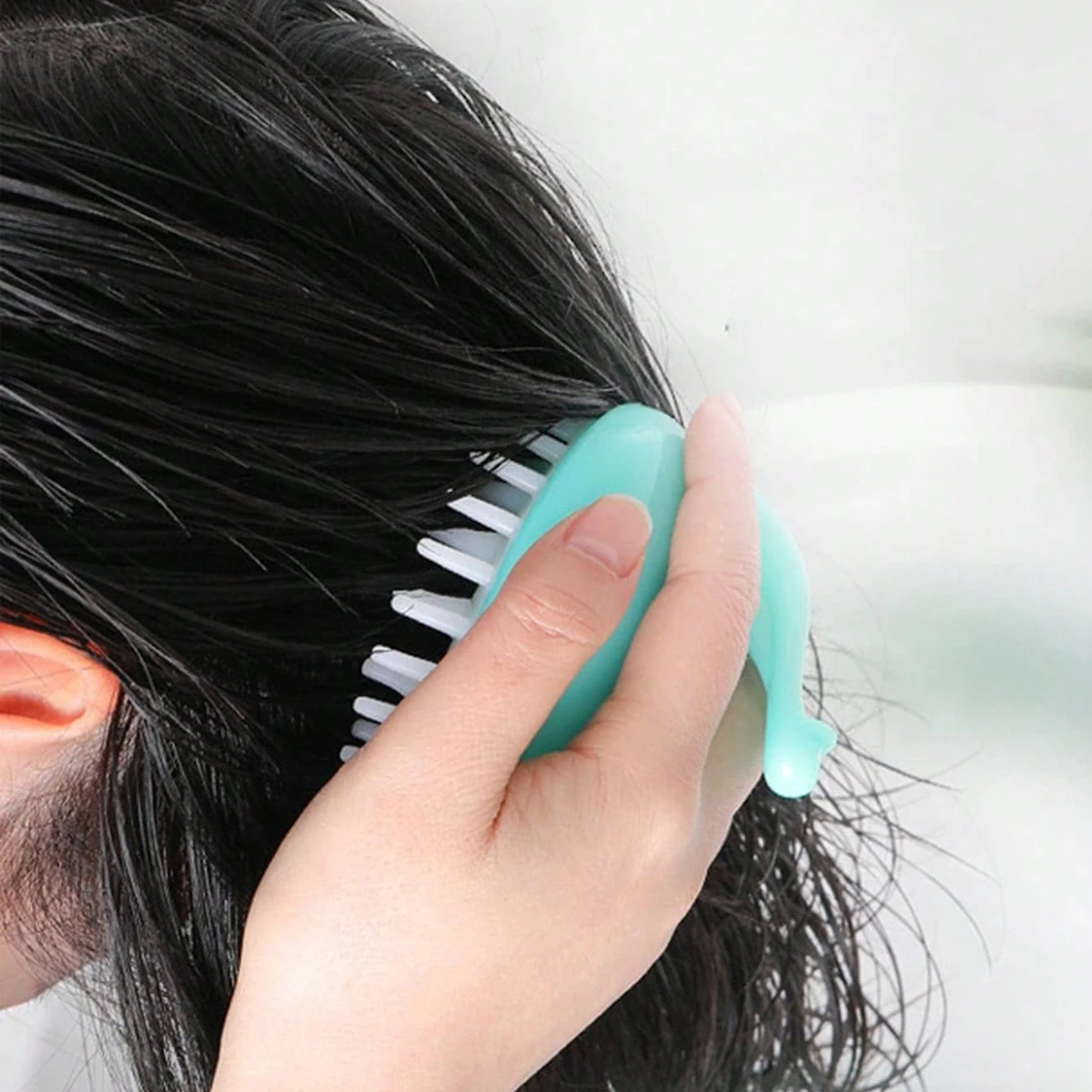 1pc-Soft Shampoo Brush Scalp Massager - Hair Cleaning