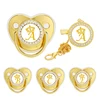 2023 New Baby Luxury Pacifier Crown Name Initials Personalized Pacifiers Chain Clip Set Toddler Newborn Nipple Baby Shower Gifts 1