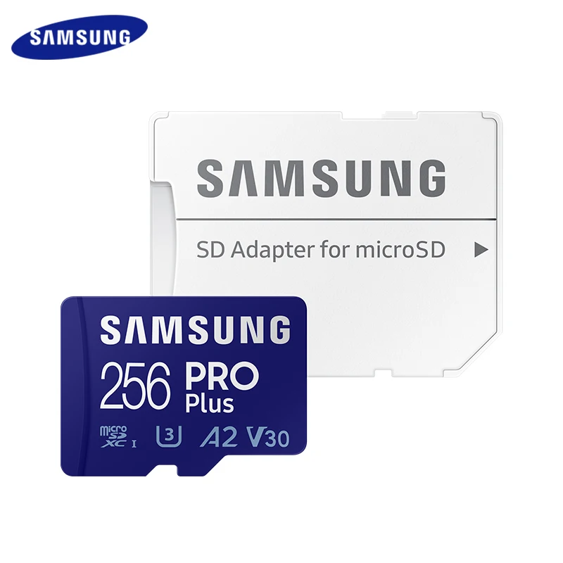 

SAMSUNG PRO Plus A2 Memory Card 128GB 256GB 512GB U3 V30 microSD Card with Adapter Up to 180Mb/s MicroSDXC Card for phone PC