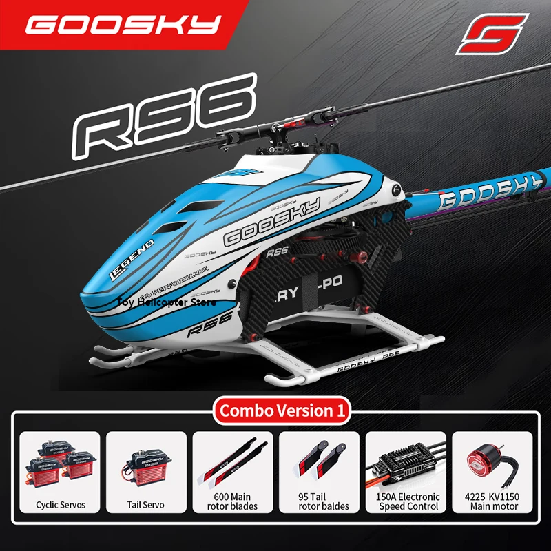 GOOSKY RS6 콤보 RC 헬리콥터, 600급 에일러론리스 3D 스턴트 헬리콥터, 고정밀 로터 헤드, 전문가용 야외 RC 모델