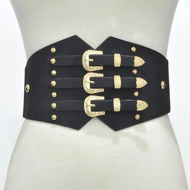 Women Ultra Super Wide Belt PU Elastic Corset Fashion Waist Ladies Clothing Belt Accessory