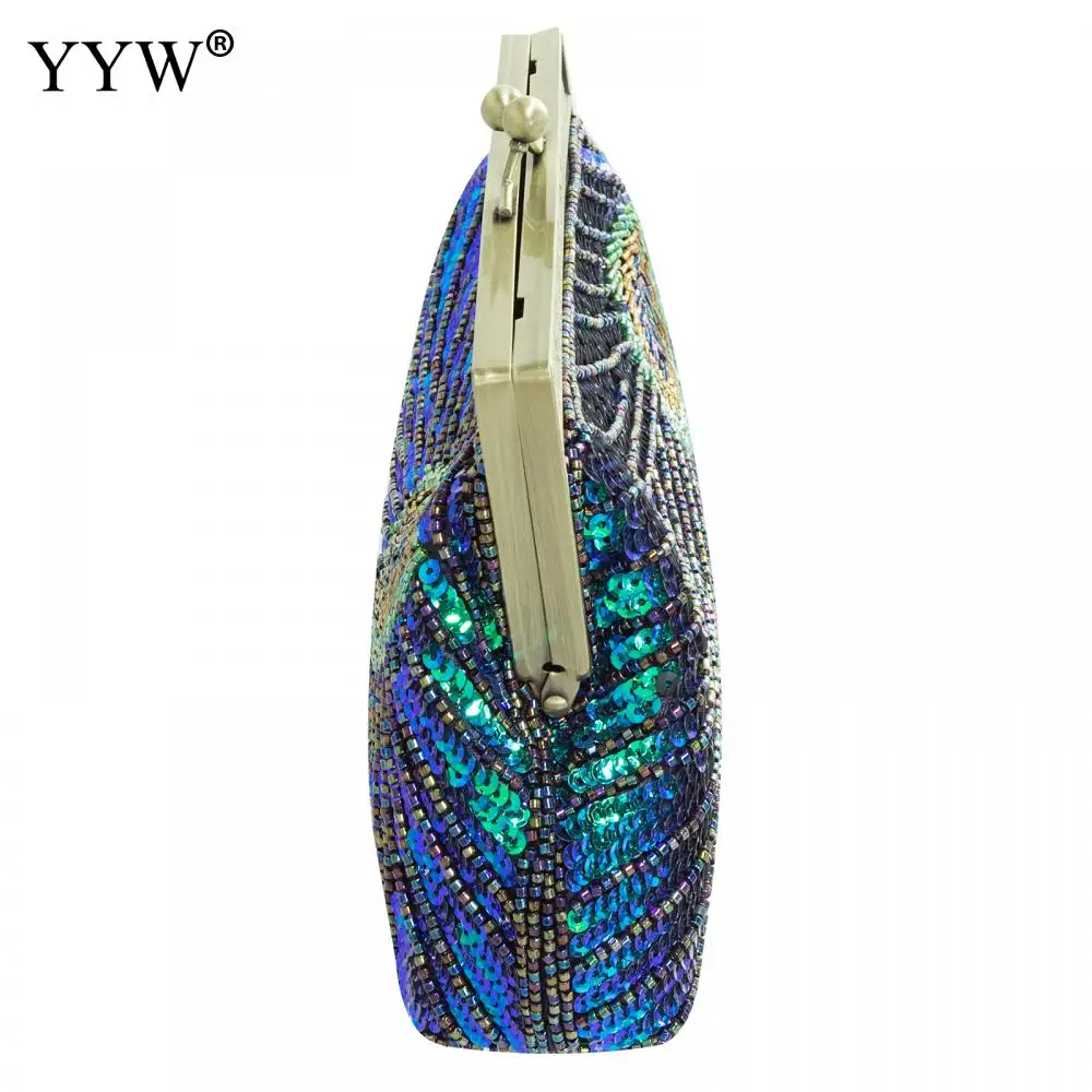 Luxury Peacock Pattern Evening Bags Glitter Shinny Clutch Bag Designer Ladies Banquet Clutches Elegant Shoulder Bags Party Pouch